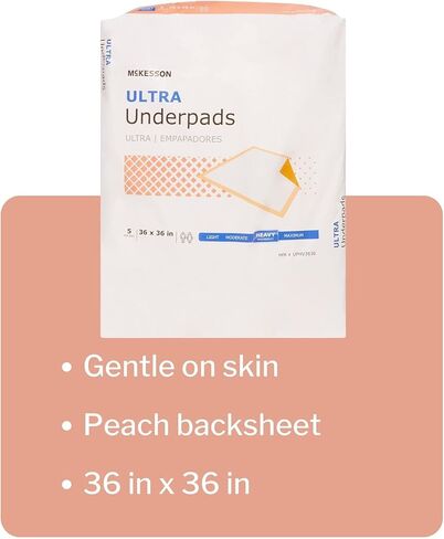 McKesson Underpads Disposable Bed Pads 36" x 36" [50 Count], Heavy Absorbency, Ultra Incontinence Chux for Adults, Elderly, and Baby, Pee Pads in Saudi Arabia