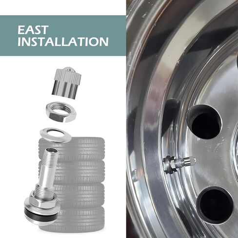 4pcs tr416 سيقان صمام معدني ، صمام الإطارات عالي الضغط ينبع الجبل الخارجي ، مجموعة صمامات الدراجات النارية البديلة ، تناسب 0.453 "و 0.625" ثقوب الحافة طويلة 1 1/2 " in Saudi Arabia
