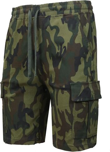Galaxy by Harvic 3-Pack Men stretch shrop-on Cargo Shorts-خصر مرن ، رباط ، 6 جيوب ، نسيج فني 4 اتجاهات (S-2XL) in Saudi Arabia