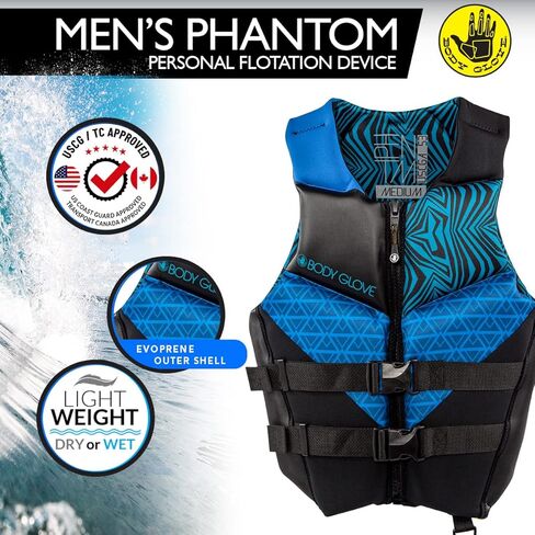 سترة النجاة فانتوم USCGA للرجال من Body Glove PFD-GRN/Gry-M in Kuwait