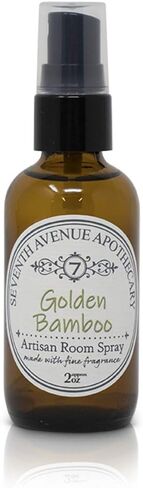 Fragrant Room Spray - Golden Bamboo - Amber Glass Bottle with Fine Mist Sprayer - Hand Poured in the USA by Seventh Avenue Apothecary in Saudi Arabia