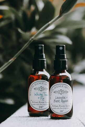 Fragrant Room Spray - Golden Bamboo - Amber Glass Bottle with Fine Mist Sprayer - Hand Poured in the USA by Seventh Avenue Apothecary in Saudi Arabia