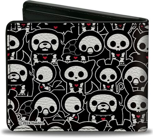 Buckle-Down Skelanimals Wallet, Bifold, Skelanimals Dead Animals Need Love Too Black White Red, Vegan Leather in Saudi Arabia