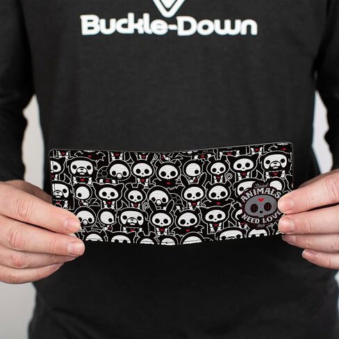 Buckle-Down Skelanimals Wallet, Bifold, Skelanimals Dead Animals Need Love Too Black White Red, Vegan Leather in Saudi Arabia