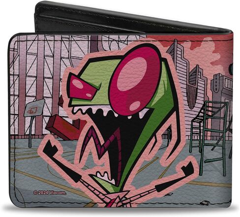 Buckle-Down Nickelodeon Wallet, Bifold, Invader Zim and GIR Dog Rooftop Scene, Vegan Leather in Saudi Arabia