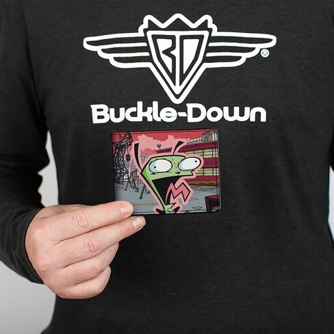 Buckle-Down Nickelodeon Wallet, Bifold, Invader Zim and GIR Dog Rooftop Scene, Vegan Leather in Saudi Arabia