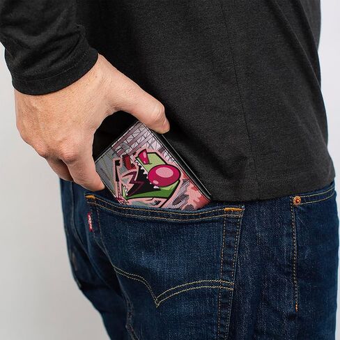 Buckle-Down Nickelodeon Wallet, Bifold, Invader Zim and GIR Dog Rooftop Scene, Vegan Leather in Saudi Arabia