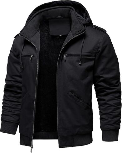 Hood Crew Men's Winter Winter Jackets with Multi Mopicets Cotton Cith Whare Warm Whare Coated Coated Coated Coated Coated Work Jackets for Men in Kuwait