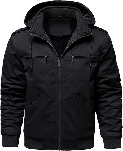 Hood Crew Men's Winter Winter Jackets with Multi Mopicets Cotton Cith Whare Warm Whare Coated Coated Coated Coated Coated Work Jackets for Men in Kuwait