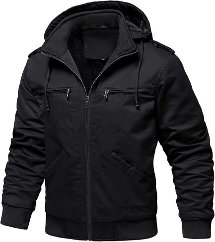Hood Crew Men's Winter Winter Jackets with Multi Mopicets Cotton Cith Whare Warm Whare Coated Coated Coated Coated Coated Work Jackets for Men in Kuwait