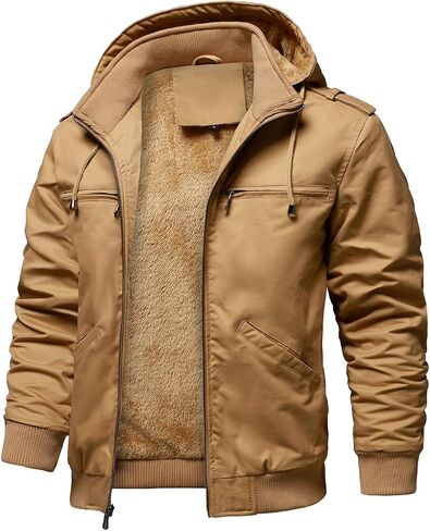 Hood Crew Men's Winter Winter Jackets with Multi Mopicets Cotton Cith Whare Warm Whare Coated Coated Coated Coated Coated Work Jackets for Men in Kuwait