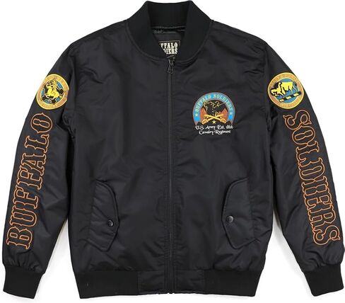 Big Boy Buffalo Soldiers S10 Mens Bomber Jacket [Black] - ID#68554-15-207-0-0 in Saudi Arabia