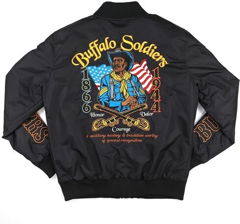 Big Boy Buffalo Soldiers S10 Mens Bomber Jacket [Black] - ID#68554-15-207-0-0 in Saudi Arabia