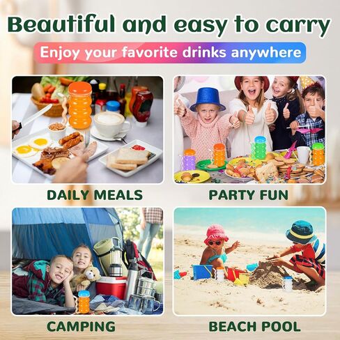 12 Pcs Sip a Mug 14 oz Easy to Grip Plastic Kid's Cup Clear Sippy Cups with Handle and Straw Spillproof Mug with Fun Straw for Kids, Elderly, Disabled, and Handicapped, 4 Colors Lids in Saudi Arabia