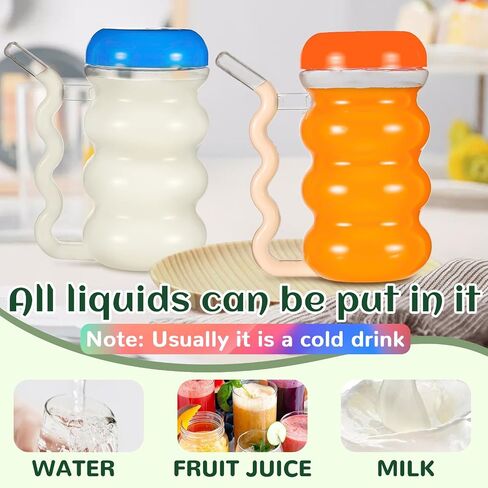 12 Pcs Sip a Mug 14 oz Easy to Grip Plastic Kid's Cup Clear Sippy Cups with Handle and Straw Spillproof Mug with Fun Straw for Kids, Elderly, Disabled, and Handicapped, 4 Colors Lids in Saudi Arabia
