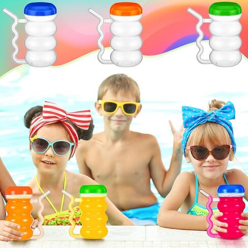 12 Pcs Sip a Mug 14 oz Easy to Grip Plastic Kid's Cup Clear Sippy Cups with Handle and Straw Spillproof Mug with Fun Straw for Kids, Elderly, Disabled, and Handicapped, 4 Colors Lids in Saudi Arabia