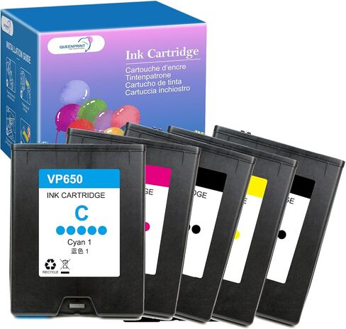 QUEENPRINT VIP VP600 Compatible Ink Cartridges Replacement for VP600 High Yield 65000 Pages Color 600 (5 Pack) in Saudi Arabia