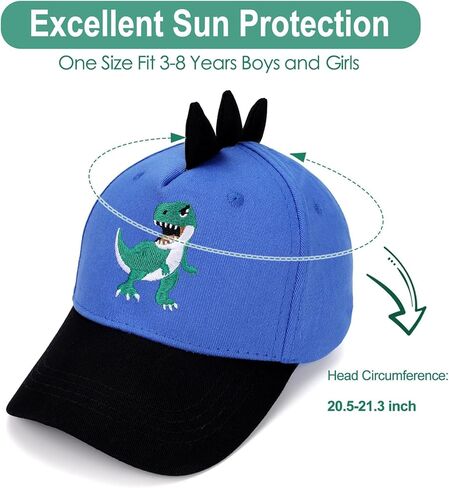 لطيف المطرز T-Rex Dinosaur Cap Cap Kids Trucker Hat القبعة القابلة للتعديل المضحكة قبعة Snapback للبنين الفتيات العمر 3-8 in Kuwait