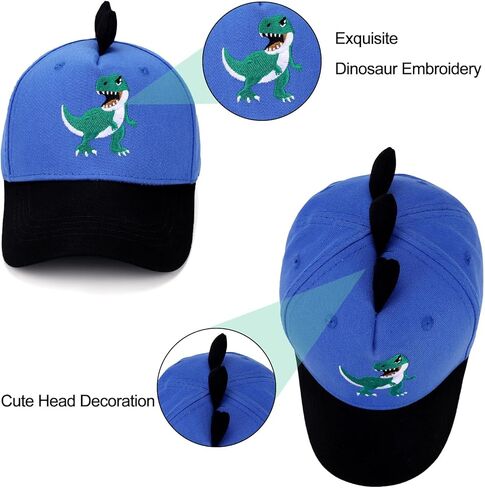 لطيف المطرز T-Rex Dinosaur Cap Cap Kids Trucker Hat القبعة القابلة للتعديل المضحكة قبعة Snapback للبنين الفتيات العمر 3-8 in Kuwait
