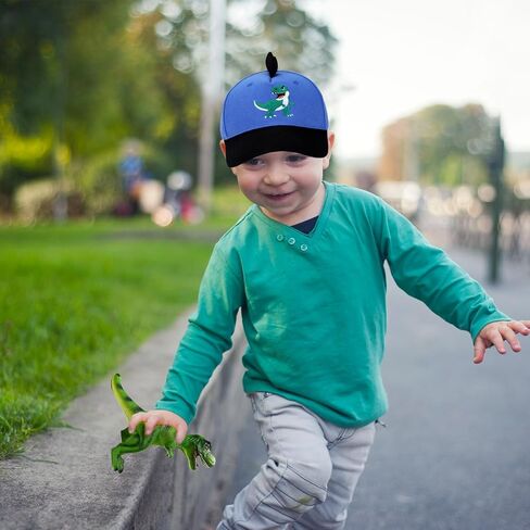 لطيف المطرز T-Rex Dinosaur Cap Cap Kids Trucker Hat القبعة القابلة للتعديل المضحكة قبعة Snapback للبنين الفتيات العمر 3-8 in Kuwait