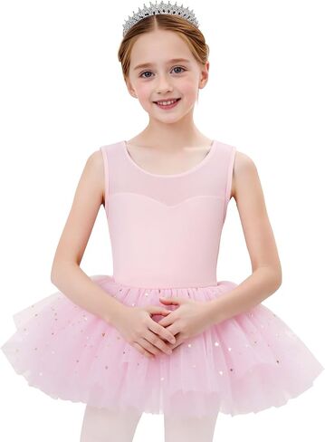 KARETT Ballet Leotards for Girls 1-7Years with Snap and Sparkly Princess Tutu Skirt Ballerina Dress in Saudi Arabia