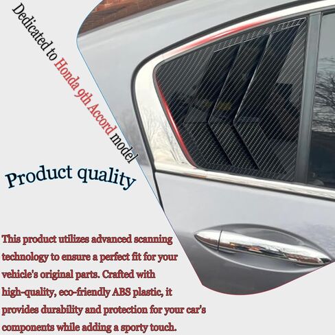 Window Louver，for 8TH Honda Accord 2008 2009 2010 2011 2012, ABS Print Sport Window Decorative Covers, Exterior Trim Accessories - Bright Black in Saudi Arabia