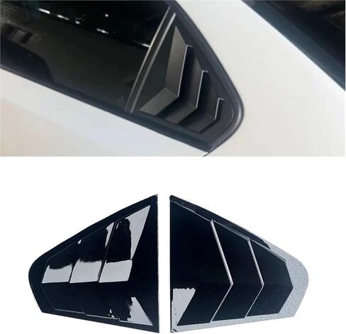 Car Rear Window Louver Shutter Cover Compatible for Jetta MK6 2012 2013 2014 2015 2016 2017 2018 Side Vent Blinds Trim Sticker(Gloss Black) in Saudi Arabia