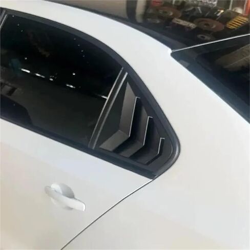 Car Rear Window Louver Shutter Cover Compatible for Jetta MK6 2012 2013 2014 2015 2016 2017 2018 Side Vent Blinds Trim Sticker(Gloss Black) in Saudi Arabia