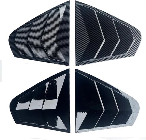 Car Rear Window Louver Shutter Cover Compatible for Jetta MK6 2012 2013 2014 2015 2016 2017 2018 Side Vent Blinds Trim Sticker(Gloss Black) in Saudi Arabia