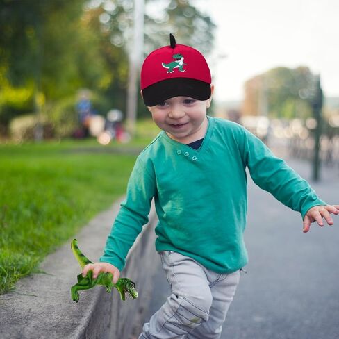 لطيف المطرز T-Rex Dinosaur Cap Cap Kids Trucker Hat القبعة القابلة للتعديل المضحكة قبعة Snapback للبنين الفتيات العمر 3-8 in Kuwait