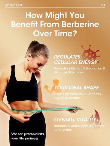 Liposomal Berberine HCL1300mg - Berberine Supplement with Ceylon Cinnamon Activates GLP-1 & AMPK - High Absorption Formula Healthy Weight Support – Non-GMO/Vegan – 30-Day in Kuwait