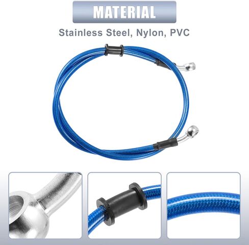 X AutoHaux 35.43 "طول 10 مم معرف دراجة نارية خط الفرامل الهيدروليكي خط خرطوم خرطوم أنبوب من الفولاذ المقاوم للصدأ من الفولاذ المقاوم للصدأ لدراجات ATV Motocross الرياضية الأزرق in Saudi Arabia