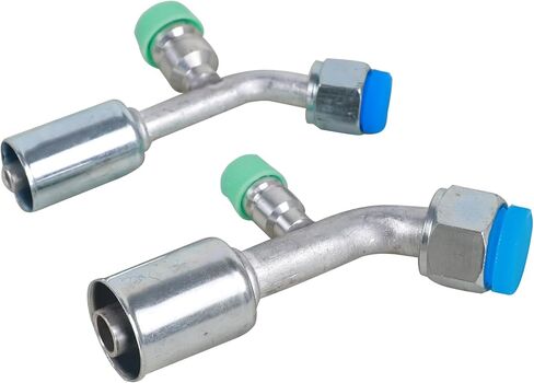 Air Conditioner Fitting Set #6 and #10 Female Oring Beadlock 45° Degree with R134a high and low pressure valve, A/C Refrigerant Hose Fitting in Kuwait