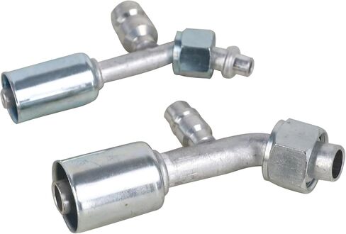 Air Conditioner Fitting Set #6 and #10 Female Oring Beadlock 45° Degree with R134a high and low pressure valve, A/C Refrigerant Hose Fitting in Kuwait