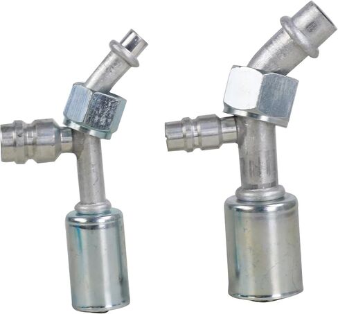 Air Conditioner Fitting Set #6 and #10 Female Oring Beadlock 45° Degree with R134a high and low pressure valve, A/C Refrigerant Hose Fitting in Kuwait