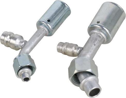Air Conditioner Fitting Set #6 and #10 Female Oring Beadlock 45° Degree with R134a high and low pressure valve, A/C Refrigerant Hose Fitting in Kuwait