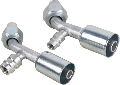 Air Conditioner Fitting Set #6 and #10 Female Oring Beadlock 45° Degree with R134a high and low pressure valve, A/C Refrigerant Hose Fitting in Kuwait