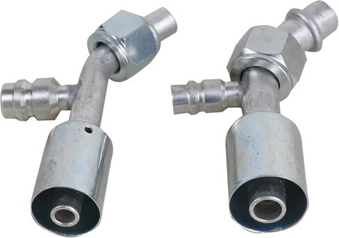 Air Conditioner Fitting Set #6 and #10 Female Oring Beadlock 45° Degree with R134a high and low pressure valve, A/C Refrigerant Hose Fitting in Kuwait