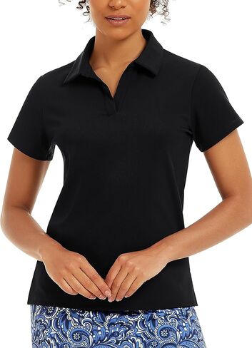 Stelle Women's V Neck Golf Polo قمصان UPF 50+ قميص تنس قصير الأكمام in Kuwait
