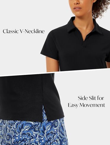Stelle Women's V Neck Golf Polo قمصان UPF 50+ قميص تنس قصير الأكمام in Kuwait