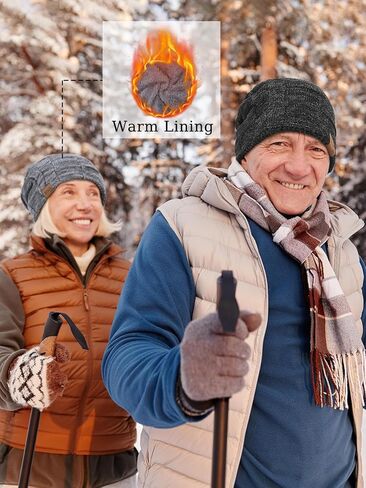 Senker Fashion Slouchy Beanie for Men Women, Oversized Winter Beanies Hats Warm Thick Stocking Caps for Gifts Outdoor in Kuwait