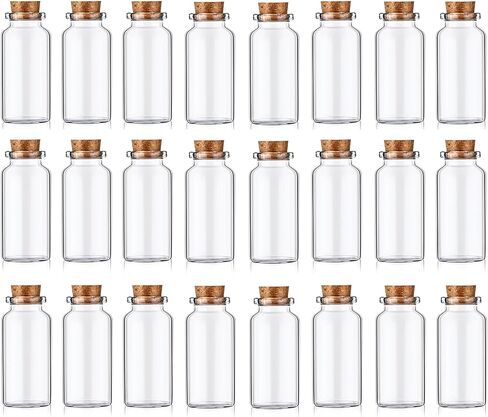 24pcs/set 10 مل زجاجات زجاجية Cork Stoppers DIY DIROTION MINI GLASS VIALS Cork ، تعويذة الجرار ، تفضل الحفلات ، رسالة في زجاجة (10 مل و 24 بكسل) in Saudi Arabia