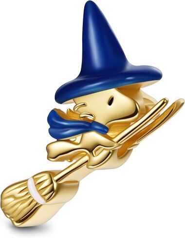 GNOCE Peanuts Woodstock Flying on Broom Glow-in-the-Dark Charm for Women, S925 Sterling Silver Dangle Charms for Women Wife, Valentine‘s Day, Mother’s Day Jewelry in Saudi Arabia