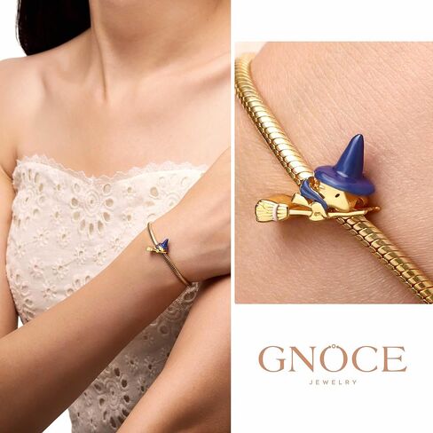 GNOCE Peanuts Woodstock Flying on Broom Glow-in-the-Dark Charm for Women, S925 Sterling Silver Dangle Charms for Women Wife, Valentine‘s Day, Mother’s Day Jewelry in Saudi Arabia
