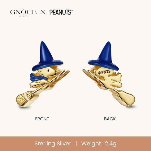 GNOCE Peanuts Woodstock Flying on Broom Glow-in-the-Dark Charm for Women, S925 Sterling Silver Dangle Charms for Women Wife, Valentine‘s Day, Mother’s Day Jewelry in Saudi Arabia