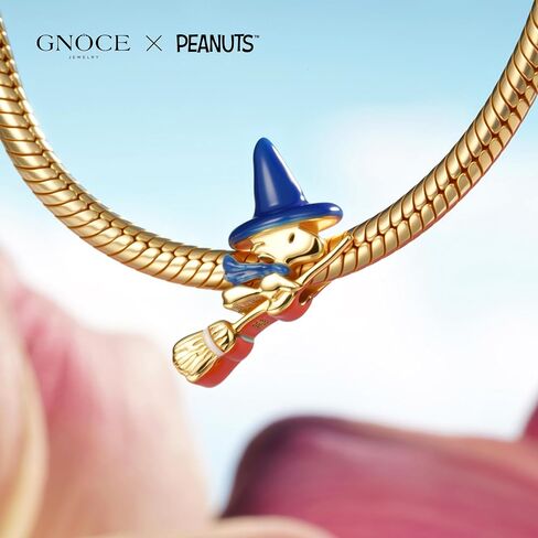 GNOCE Peanuts Woodstock Flying on Broom Glow-in-the-Dark Charm for Women, S925 Sterling Silver Dangle Charms for Women Wife, Valentine‘s Day, Mother’s Day Jewelry in Saudi Arabia