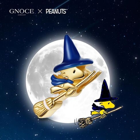 GNOCE Peanuts Woodstock Flying on Broom Glow-in-the-Dark Charm for Women, S925 Sterling Silver Dangle Charms for Women Wife, Valentine‘s Day, Mother’s Day Jewelry in Saudi Arabia