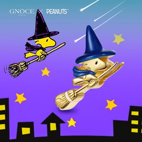 GNOCE Peanuts Woodstock Flying on Broom Glow-in-the-Dark Charm for Women, S925 Sterling Silver Dangle Charms for Women Wife, Valentine‘s Day, Mother’s Day Jewelry in Saudi Arabia