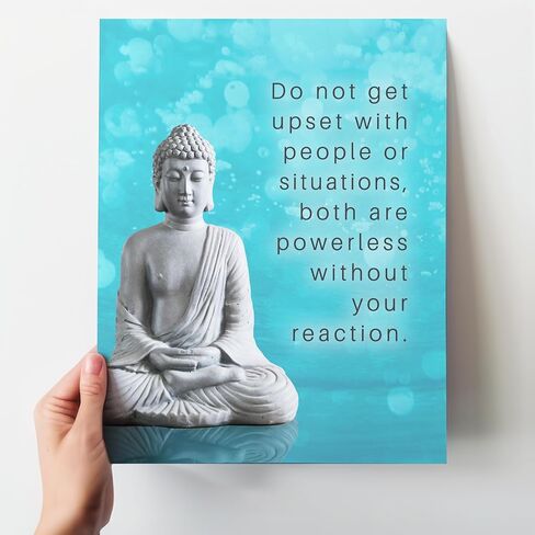 Buddha Decor - Zen Wall Art - Meditation Picture Print Home Decoration for Spa, Living Room, Yoga Studio, Bedroom - Inspirational New Age Quote Saying - Gift for Women, Buddhism Fan, Buddhist - 8x10 in Saudi Arabia