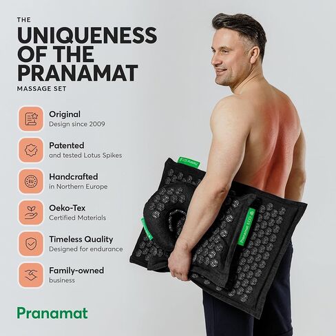 حصيرة ووسائد كبيرة للابر ، العلاج بالابر الممتاز لتخفيف الآلام والاسترخاء ، مصنوعة يدويًا في أوروبا بمواد مستدامة وطبيعية (Azur) in Kuwait